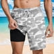 thumbnail image 1 of Ceisia Men's Camouflage Print Loose Fit Quick Dry Beach Shorts with Inner Lining Gray M Gifts, 1 of 6