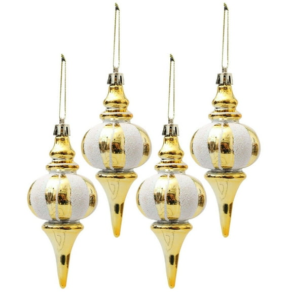 Christmas Ball Ornaments, Ongmies 4Pcs Painted Gourd Finial Christmas Tree Ornaments - Hanging Decorations for Holiday Trees, Christmas Ornaments