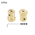 thumbnail image 3 of Hex Coupler 3mm Bore Motor Hex Brass Shaft Coupling Flexible Connector for Car Wheel Tires Shaft Motor 8pcs, 3 of 3