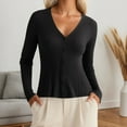 thumbnail image 2 of Women Cardigan Sweater Long Sleeve Knit V-Neck Button Down Lightweight Sweaters for Women Open Front Black Cardigan Fall Fashion, 2 of 5