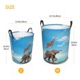 thumbnail image 3 of Balery Elephant Giraffe Cesta de ropa redonda con asas, impermeable, independiente, para ropa, juguetes, dormitorio y familia-Medium, 3 of 6
