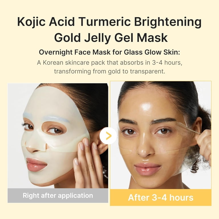 Medicube Kojic Acid Turmeric Brightening Gel Masks, 4 Pack