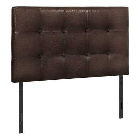Monarch Specialties I 6000T Leather-Look Bed with Headboard Only, Brown & Black -Twin Size