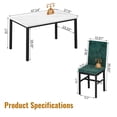 thumbnail image 3 of MIERES 4-Piece Dining Set: Modern-style dining table with a faux marble top and 4 velvet-upholstered chairs, perfect for apartments, dining rooms, and small spaces. Green and white., 3 of 8
