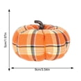 thumbnail image 2 of Fall Orange Plaid Fabric Pumpkin Decor, Stuffed Soft Check Pumpkin Ornament, Harvest Thanksgiving Tabletop Centerpiece for Autumn Farmhouse Home Decoration, 2 of 3