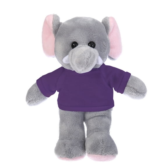 Plushland 8 Inch Floppy Elephant with Tee Plush Stuffed Animal Personalized Gift - Custom Text on Shirt - Great Present for Mothers Day, Valentine Day, Graduation Day, Birthday