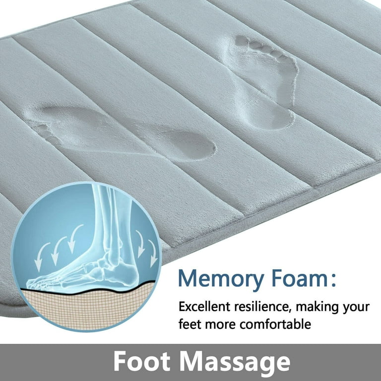 MAYSHINE Memory Foam Non Slip Anti Fatigue Bath Mat | Thick Absorbent Plush  Velv