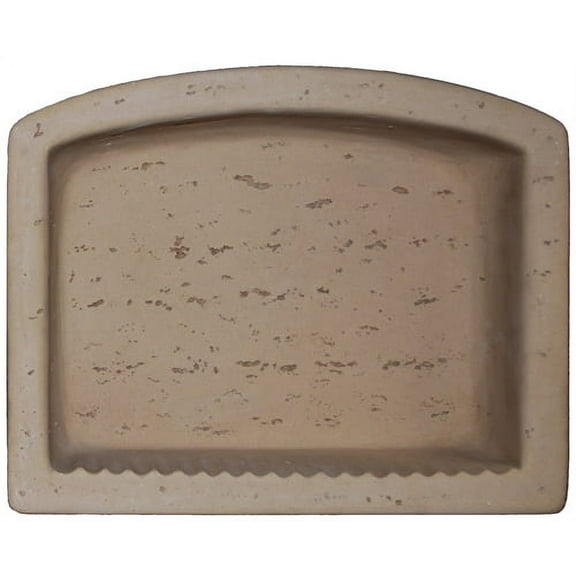 Cast Stone Oval Recessed Niche - Soap Dish Shampoo Holder - Color Mocha - Approx 14"x12" - for Shower Bathroom