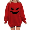 thumbnail image 5 of NMMUED Halloween Sweatshirts, Womens Fall Tops, Halloween Womens Tops, Fall Sweatshirts for Women, Pumpkin Halloween Shirt, Oversized Shirts for Women, Red M, 5 of 6