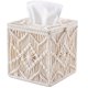 thumbnail image 1 of Funda para caja de pañuelos, decoración bohemia, soporte de papel cuadrado con hebilla de cuentas, organizador de pañuelos de macramé para servilletas, hogar, 1 of 4