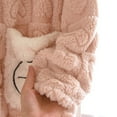 thumbnail image 6 of FDGIU Women's Plush Bathrobe with Hood & Pockets, Long Fluffy Fleece Robe for Women, Cozy Warm Hooded Sleepwear Loungewear, 6 of 7