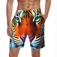 thumbnail image 1 of Tiger Stripes Gym Shorts Summer Two T Print Stylish Beach Shorts Man Running Surf Quick Dry Pattern Swimming Trunks, 1 of 5