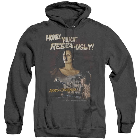 Mgm Army Of Darkness Reeeal Ugly! Adult Heather Hoodie Sweatshirt Black