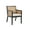 Black Frame, variant on Guyou Rattan Dining Chairs Set of 2, Mid Century Modern Linen Upholstered Dining Room Armchairs, Farmhouse Wooden Kitchen Chairs with Cane Back and Black Hardwood Frame for Living Room, Beige