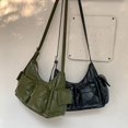 thumbnail image 3 of Bolso de hombro de gran capacidad para mujer, estilo retro verde, suave, de PU, con múltiples bolsillos, tipo bandolera, 3 of 6