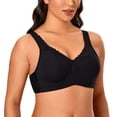 thumbnail image 2 of DELIMIRA Women's Wireless Plus Size Full Coverage Lace Bra Cotton Unlined Comfortable, 2 of 5