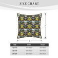 thumbnail image 4 of Xecao Sugar Skulls Print Soft Velvet Decorative Throw Pillow Covers, Square Cushion Cases for Bed, Sofa, Living Room, Car, and Indoor Outdoor Use-18"x18", 4 of 8