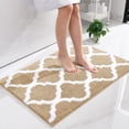 thumbnail image 1 of Alfombra de baño OLANLY, suave microfibra, 90 x 60 cm, color beige, 1 of 6