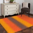 thumbnail image 4 of Color Striped Gradient Washable Area Rugs 2.7'x5', Modern Orange Yellow Brown Minimalist Low Pile Throw Living Room Rug Non-Slip Sturdy Edge Binding Carpet for Indoor Entryway Bedside Kitchen, 4 of 9