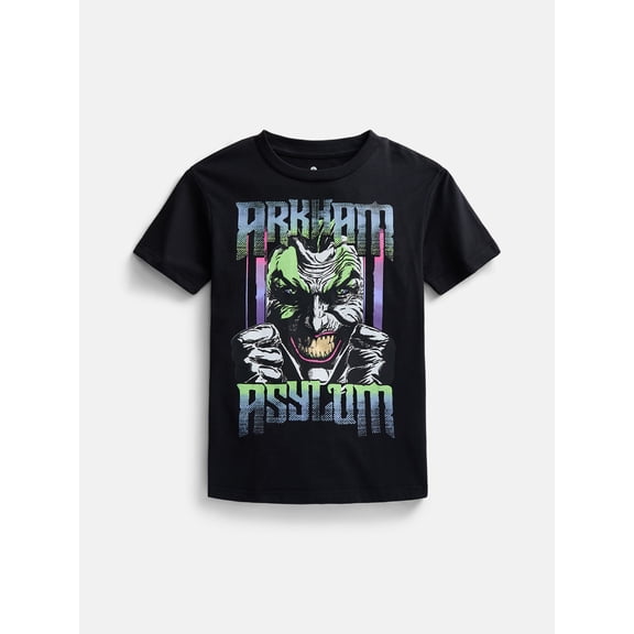 Batman The Joker Boys Graphic Halloween Tee with Short Sleeves, Sizes 4-18