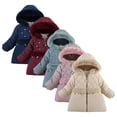 thumbnail image 3 of QUDDERR 1-5T Girl's Hooded Coat Jacket for Kids Toddler Winter Thickened Parka Coat Girls Warm Cotton-Padded Outwear, 3 of 9