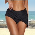 thumbnail image 2 of Traje de baño en capas con cintura para mujer Falda de baño con volantes Parte inferior del traje de baño negroxl Feliz Sencillez, 2 of 4