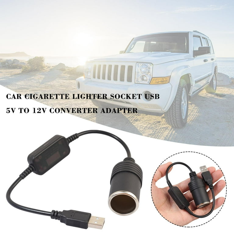 USB Cigarette Lighter Adapter - iGreely USB A Male to 12V Car Cigarette  Lighter Socket Female Cable Converter 1Ft/30cm