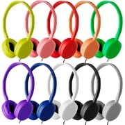 Bulk Classroom Headphones for Students  10 Pack Wired On-Ear Kids Headphones for K-12, Library, Home Use