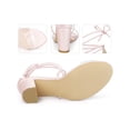 thumbnail image 3 of BLISSFUL STEP Women Lace Up Clear Strap Block Heels Sandals Bling Pink 7, 3 of 6