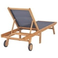thumbnail image 2 of vidaXL Folding Sun Loungers with Wheels 2 pcs Solid Teak and Textilene, 2 of 10