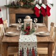 thumbnail image 6 of Christmas Table Runner 13x72 Inch, Xmas Tees Snowflakes Holiday Decorative Farmhouse Table Decoration for Kitchen Dinning, Indoor Outdoor Dinner Party Decor ((Red & Black) GT165-72, 6 of 6