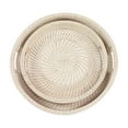 thumbnail image 5 of DecMode 20", 16"W Cream Rattan  Tray with Slot Handles, 2-Pieces, 5 of 13