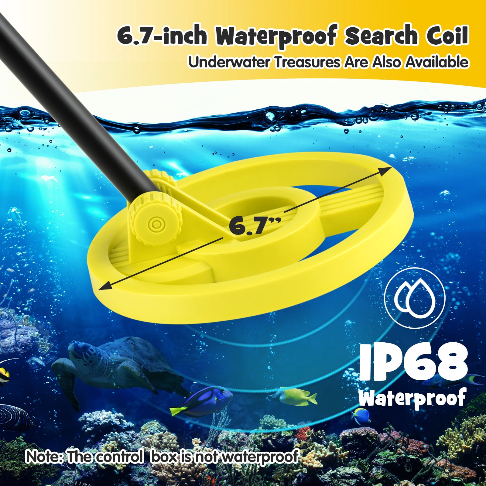 Topbuy Detector for Kids Waterproof Kids Metal Detector w/LCD Display High Accuracy Adjustable(25"-33") Search Coil