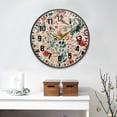 thumbnail image 2 of Yayeee Wall Clock Battery Operated 9.5" Silent Quartz Non-Ticking for Living Room Decor, Watercolor Leaves, 2 of 8