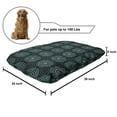 thumbnail image 2 of Ikat Pet Bed, Retro Style Floral Composition with Dotted Motifs Native Culture, Chew Resistant Pad for Dogs and Cats Cushion with Removable Cover, 24" x 39", Teal Black and White, by Ambesonne, 2 of 4
