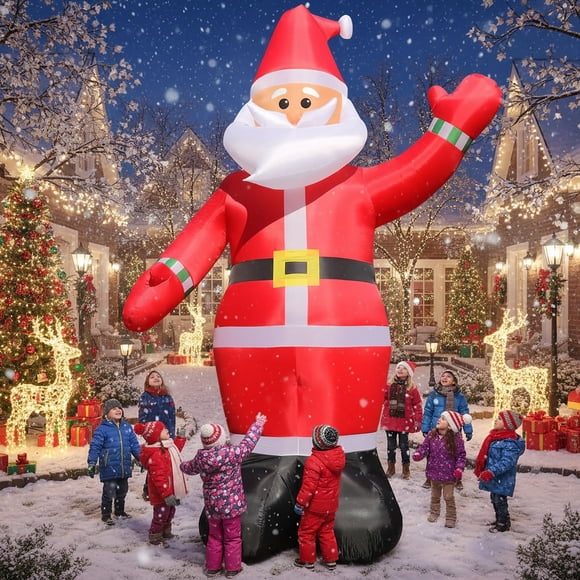 Colgador inflable navideño de Papá Noel de 3 m con luces LED