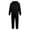 Black, variant on Boys Solid Hooded Onesie for Halloween, Full Zip Plush Jumpsuit with Ribbed