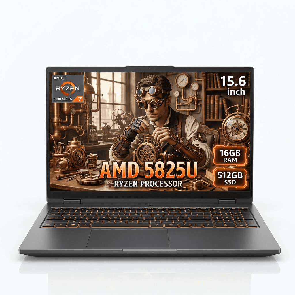 NIPOGI, Gaming Laptop, 15.6-inch FHD, AMD Ryzen 7 5700U, 16GB RAM