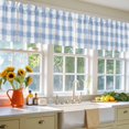 thumbnail image 6 of Buffalo Check Watercolor Blue Window Valance, Plaid Farmhouse 2 Pack Decorative Curtain for Small Windows, Light Filtering Valance with 3” Rod Pocket, 60"W x 18"L, 6 of 9