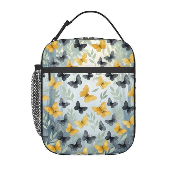 Butterfly Insulated Lunch Bag Reusable Lunch Box Leakproof Thermal Meal Prep Tote With Clip-on Buckle Handle For Work Office Picnic Beach Travel Daily