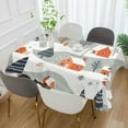 thumbnail image 2 of Yayeee Tablecloths 54" x 54" Rectangle Wrinkle Resistant Party Table Cover, Cartoon Orange Houses, 2 of 8