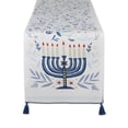 thumbnail image 3 of Multi-Color Hanukkah Menorah Embellished Reversible Table Runner 14x72, 3 of 5