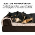 thumbnail image 6 of FurHaven Pet Products Two-Tone Faux Fur & Suede Memory Top Deluxe Chaise Lounge Pet Bed for Dogs & Cats - Espresso, Jumbo Plus, 6 of 13