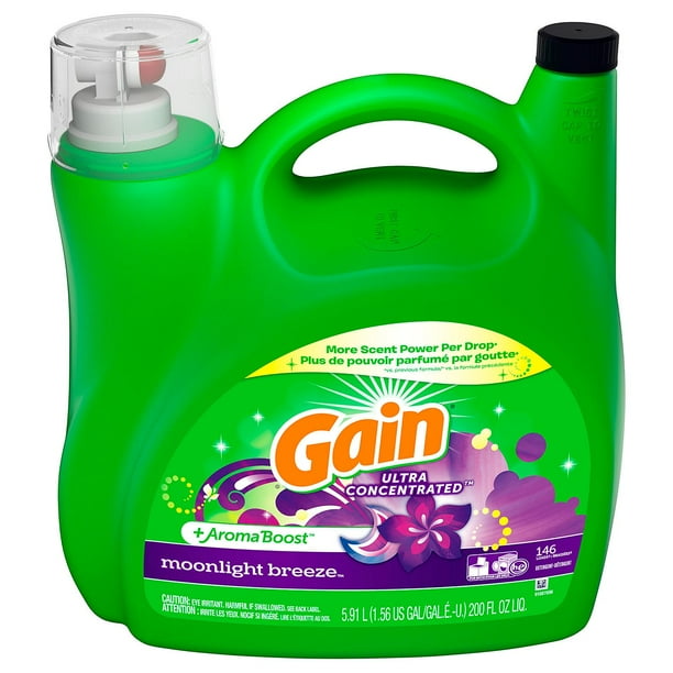 Gain Ultra Concentrated Liquid Laundry Detergent, Moonlight Breeze (146
