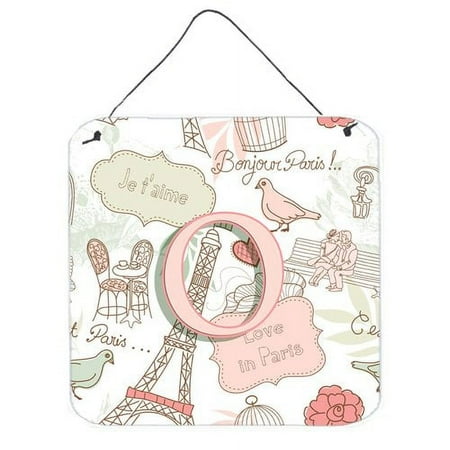 Monogram Letter Love in Paris Pink Wall or Door Hanging Prints