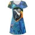 thumbnail image 1 of Exotic Blue Gold Macaw All Over Juniors V-Neck Dress, 1 of 2