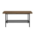 thumbnail image 3 of Athena 40" Wood Bench with Metal Shelf in Rustic Oak, 3 of 8