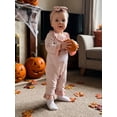 thumbnail image 2 of RUINIXCW Baby Girl Halloween Romper Ghost Embroidery Stripe Long Sleeve Bodysuits, 2 of 7