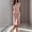 Pink, variant on Morttic Women's Geometric Print Sleeveless Midi Dress – Crew Neck Button Detail with High Slit Stylish Office Dress Apricot,S