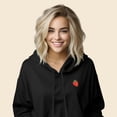 thumbnail image 4 of Dalix Strawberry Embroidered Fleece Cropped Hoodie Cold Fall Winter Women in Black XL X-Large, 4 of 5